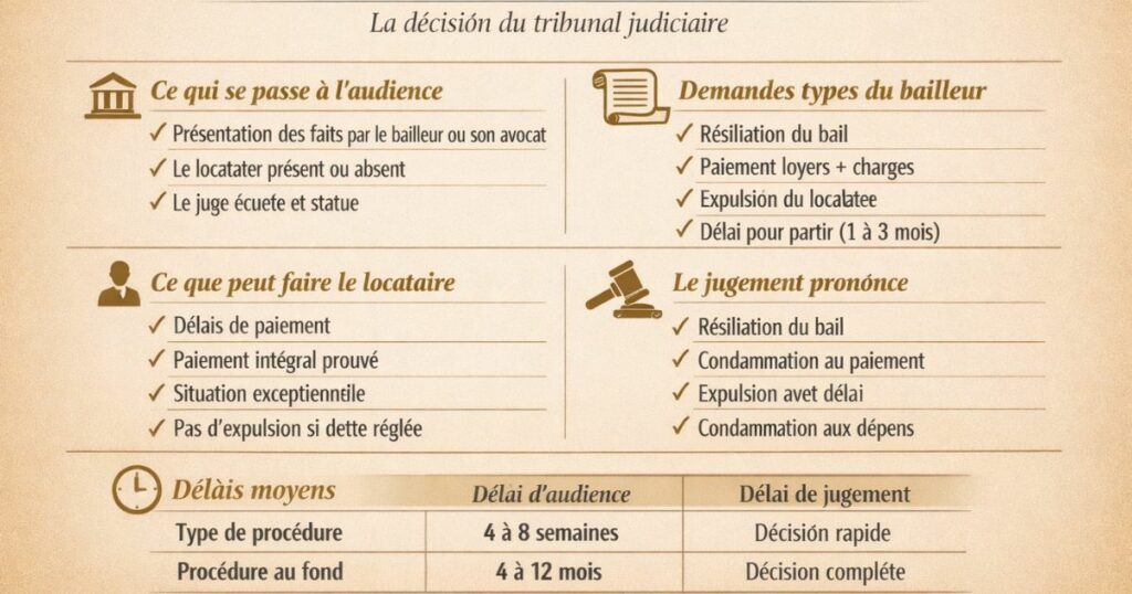 Gérer un impayé de loyer - L'audience et le jugement